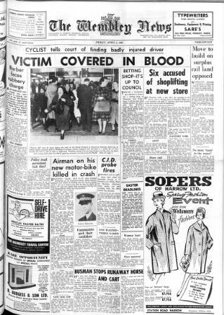 cover page of Wembley News published on April 5, 1963