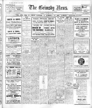 cover page of Grimsby News published on August 2, 1929
