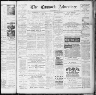 cover page of Cannock Advertiser published on February 2, 1895
