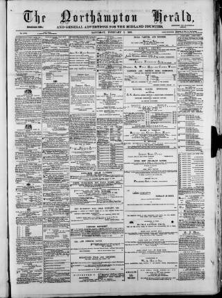 cover page of Northampton Herald published on February 2, 1889