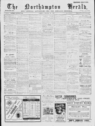 cover page of Northampton Herald published on March 29, 1912
