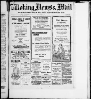 cover page of Woking News & Mail published on June 30, 1916