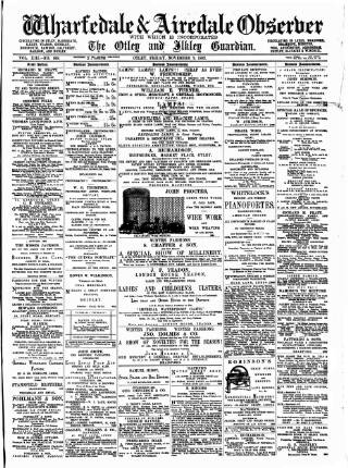 cover page of Wharfedale & Airedale Observer published on November 2, 1883