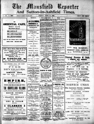 cover page of Mansfield Reporter published on June 18, 1915