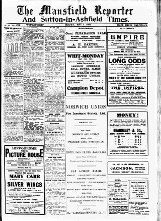 cover page of Mansfield Reporter published on May 4, 1923