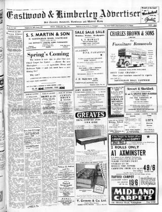 cover page of Eastwood & Kimberley Advertiser published on February 28, 1964