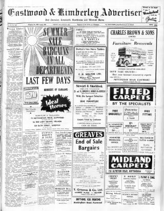 cover page of Eastwood & Kimberley Advertiser published on August 14, 1964