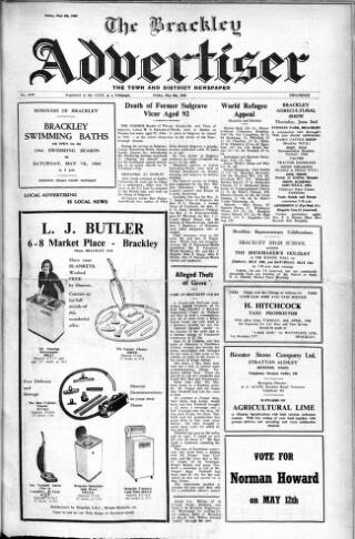 cover page of Brackley Advertiser published on May 6, 1960