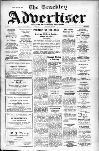 cover page of Brackley Advertiser published on May 13, 1960