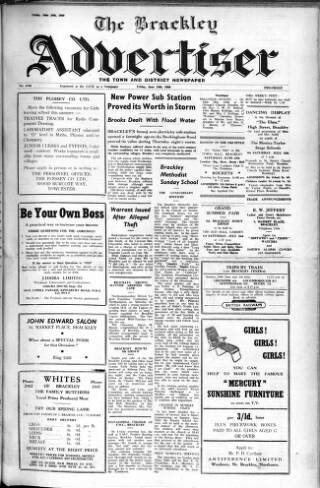 cover page of Brackley Advertiser published on June 24, 1960