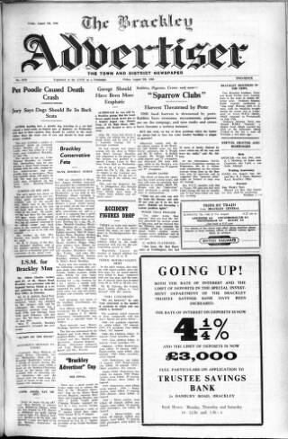 cover page of Brackley Advertiser published on August 5, 1960
