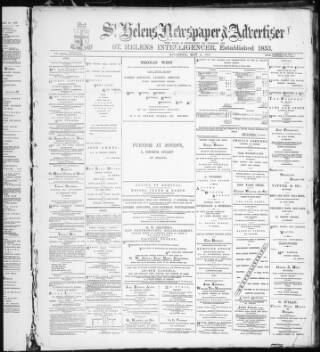 cover page of St. Helens Newspaper & Advertiser published on May 4, 1889