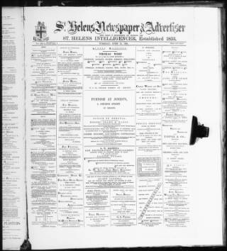 cover page of St. Helens Newspaper & Advertiser published on June 18, 1889