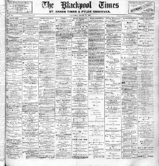 cover page of Blackpool Times published on March 19, 1902