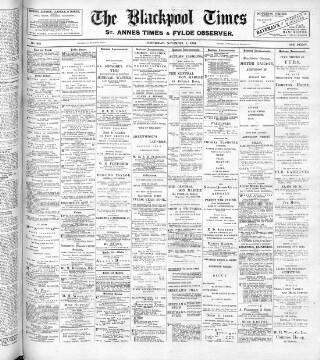 cover page of Blackpool Times published on November 2, 1904