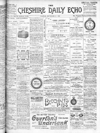 cover page of Cheshire Daily Echo published on September 17, 1901