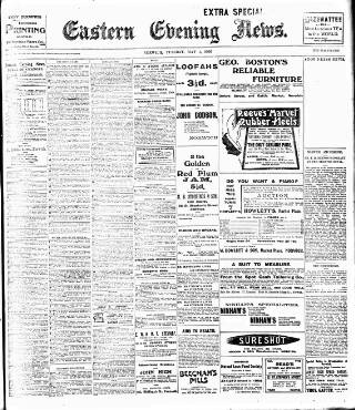 cover page of Eastern Evening News published on May 4, 1909