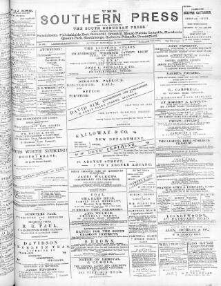 cover page of Southern Press (Glasgow) published on September 21, 1895