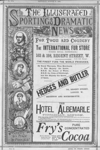 cover page of Illustrated Sporting and Dramatic News published on August 2, 1890