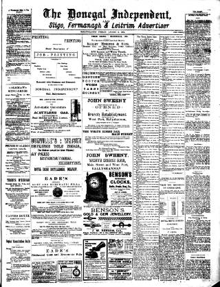 cover page of Donegal Independent published on August 2, 1901