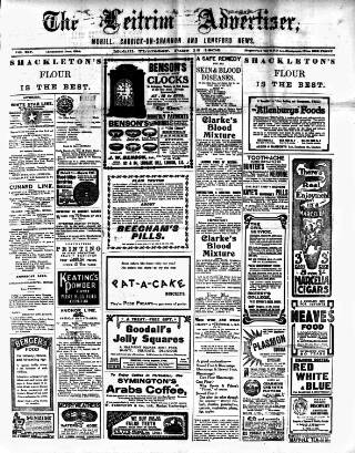 cover page of Leitrim Advertiser published on June 18, 1908