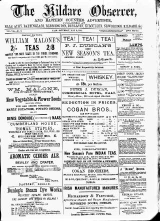 cover page of Kildare Observer and Eastern Counties Advertiser published on May 2, 1885