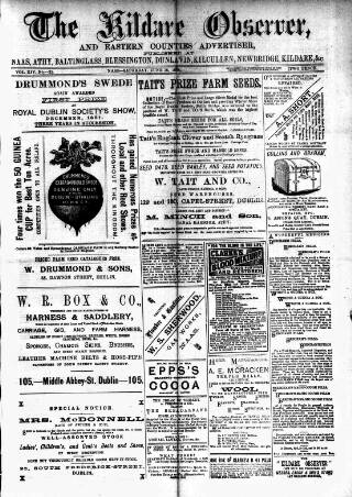 cover page of Kildare Observer and Eastern Counties Advertiser published on June 18, 1892