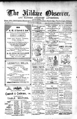 cover page of Kildare Observer and Eastern Counties Advertiser published on August 2, 1902