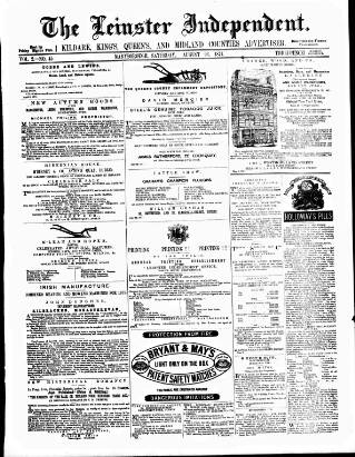 cover page of Leinster Independent published on August 26, 1871