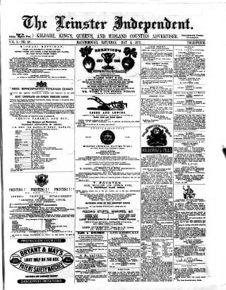 cover page of Leinster Independent published on May 4, 1872