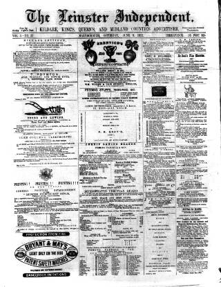 cover page of Leinster Independent published on June 8, 1872