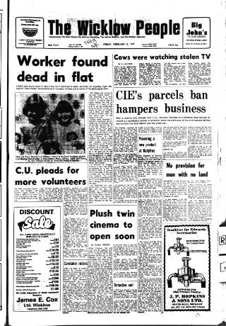 cover page of Wicklow People published on February 2, 1979