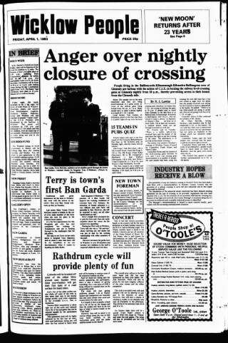 cover page of Wicklow People published on April 1, 1983