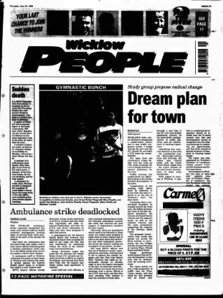 cover page of Wicklow People published on June 18, 1998
