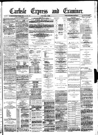 cover page of Carlisle Express and Examiner published on February 2, 1884