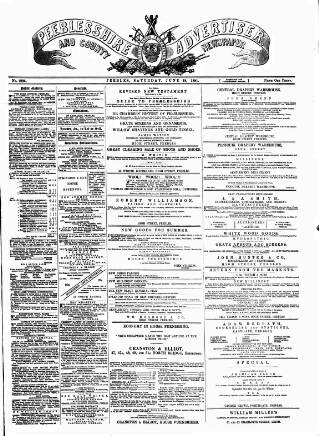 cover page of Peeblesshire Advertiser published on June 18, 1881