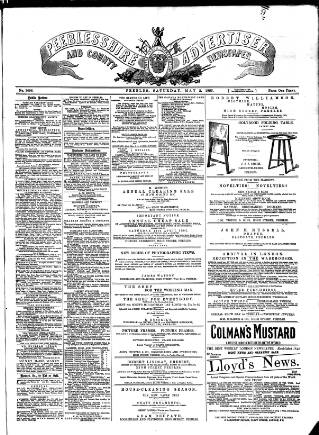 cover page of Peeblesshire Advertiser published on May 2, 1885