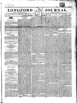 cover page of Longford Journal published on June 18, 1859