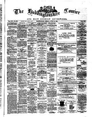 cover page of Haddingtonshire Courier published on June 18, 1875