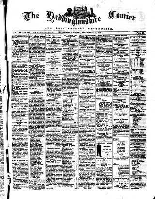 cover page of Haddingtonshire Courier published on September 17, 1875