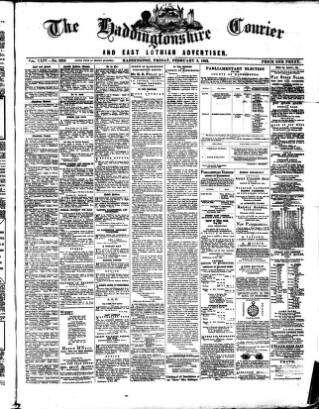 cover page of Haddingtonshire Courier published on February 2, 1883