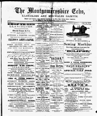 cover page of Montgomeryshire Echo published on May 2, 1891