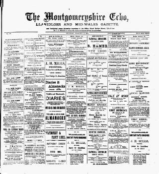 cover page of Montgomeryshire Echo published on February 2, 1895