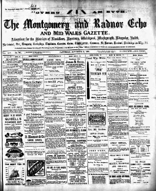 cover page of Montgomeryshire Echo published on November 2, 1901