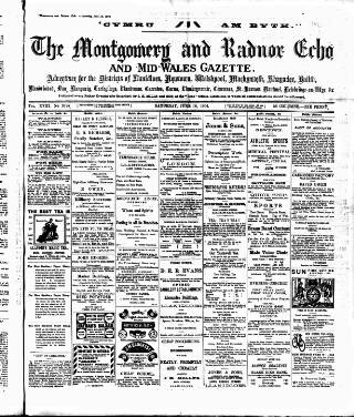 cover page of Montgomeryshire Echo published on June 18, 1904