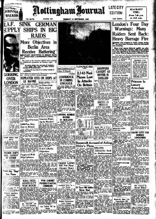 cover page of Nottingham Journal published on September 17, 1940