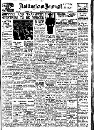 cover page of Nottingham Journal published on May 2, 1941