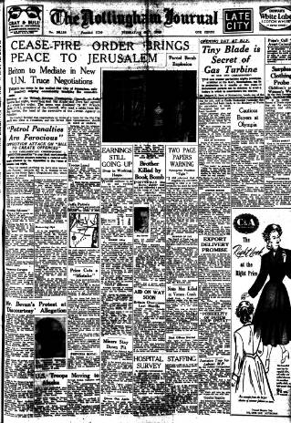 cover page of Nottingham Journal published on May 4, 1948