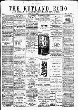 cover page of Rutland Echo and Leicestershire Advertiser published on May 4, 1877