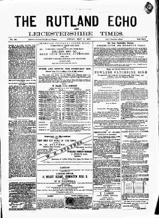 cover page of Rutland Echo and Leicestershire Advertiser published on May 2, 1879
